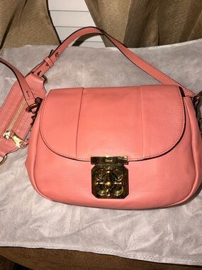 Chole Women’s Pink Leather Crossbody Bag - Stylish Everyday Shoulder Bag
